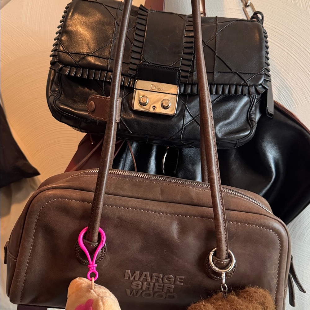 Dior Miss Dior New Lock Ruffle Trim Shoulder Bag (Medium) in Black Lambskin - Picture 12 of 12